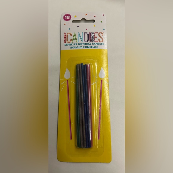 New 2 Packages Unique Candles 3 7/8" 36 Total Candles Sparkler Pink Blue Green - Picture 2 of 13